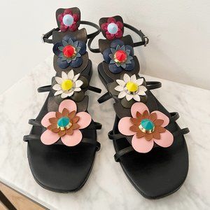 Fendi Flowerland Floral Flower Gladiator Sandals
